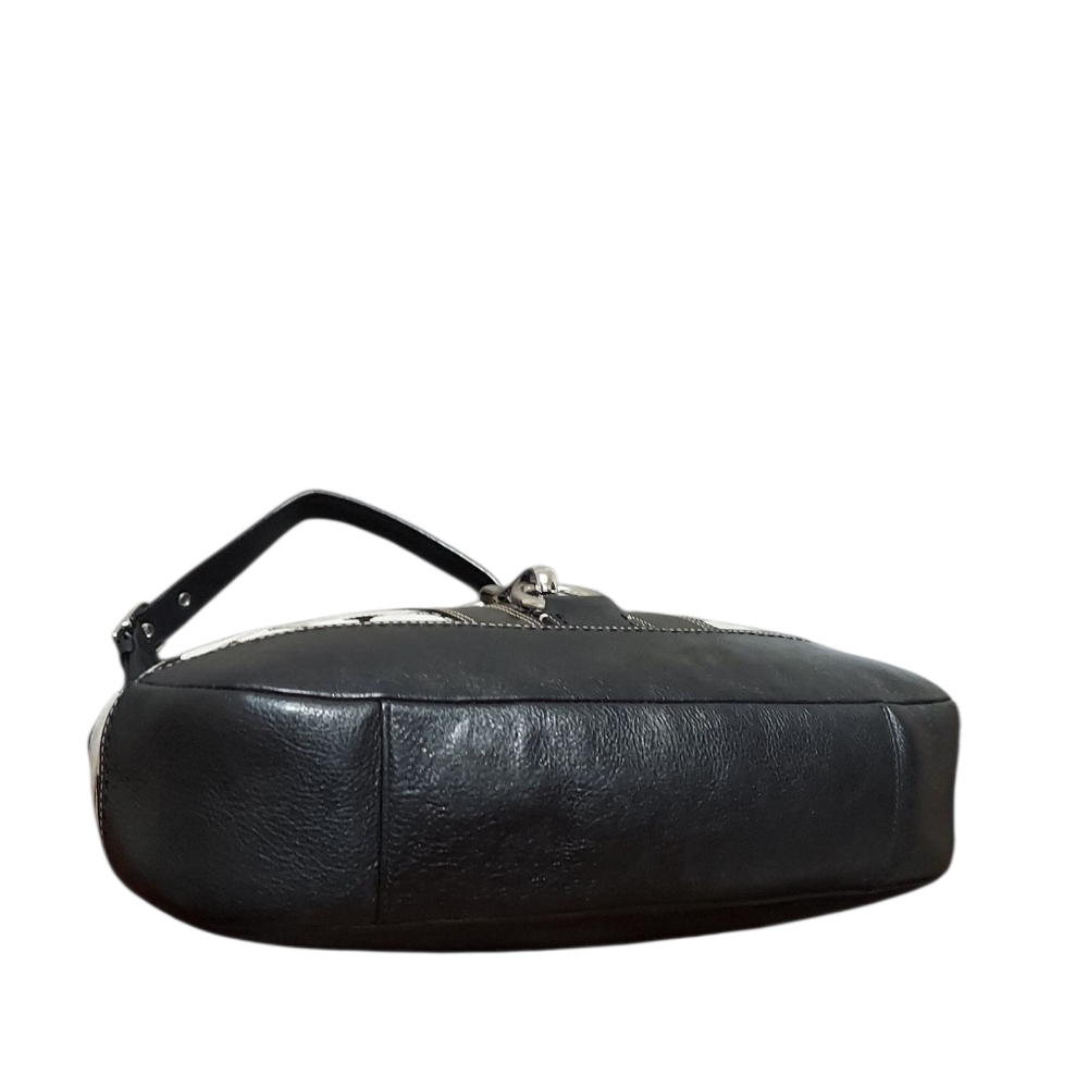 Coach Y2K Hampton Jacquard & Leather Zip Shoulder Bag EUC - Picture 9 of 13